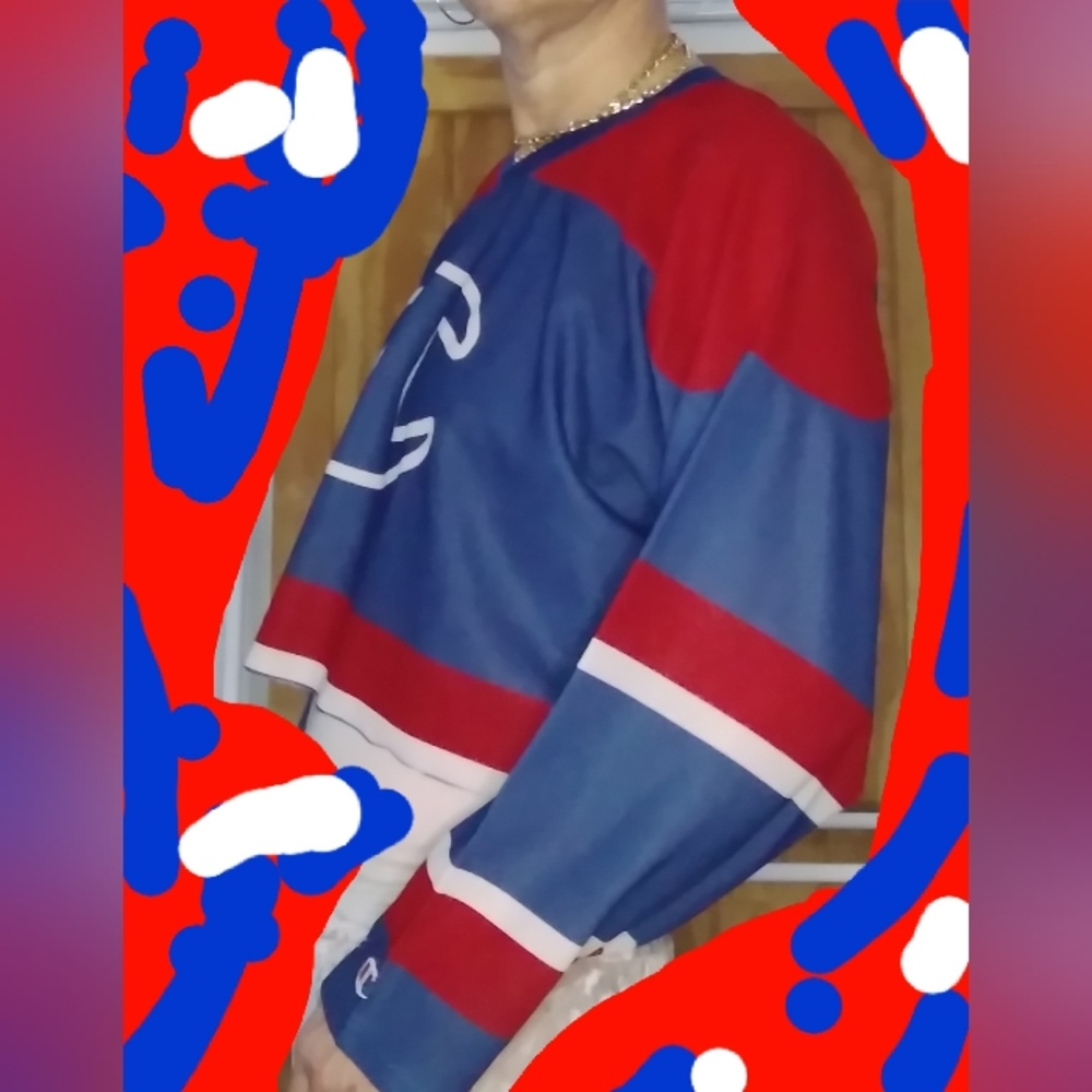vintage champion hockey jersey crop top